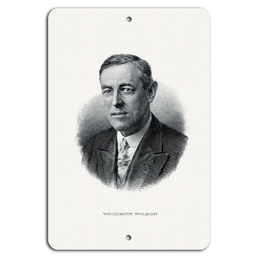 Woodrow Wilson Vintage Rustic Aluminum Sign — product artwork