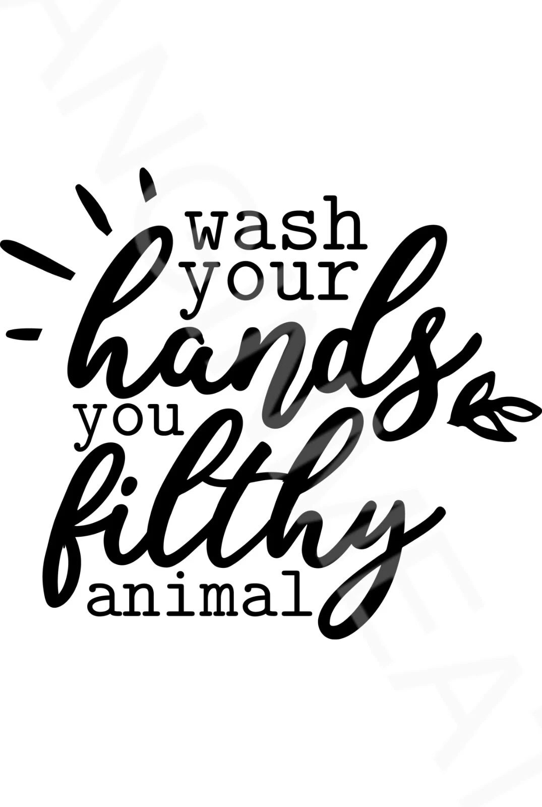 Funny Bathroom Wash Your Hands Filthy Animal Aluminum Sign — product artwork