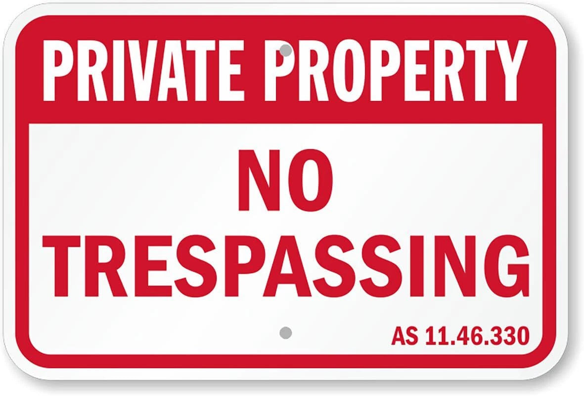 Property Private Property Aluminum Sign — product artwork