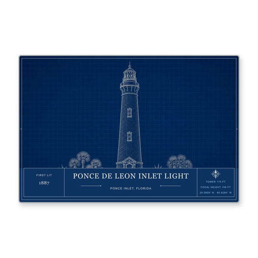 Ponce De Leon Inlet Light Architectural Wall Art Aluminum Sign — product artwork