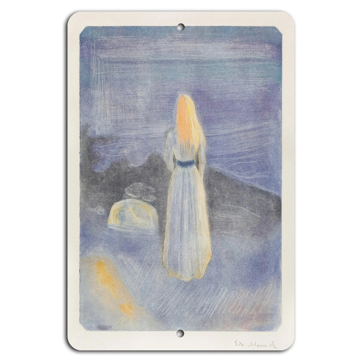 Decorative Moonlit Reverie Vertical Aluminum Sign — product artwork