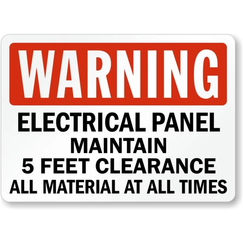 Electrical Panel Clear Warning Aluminum Sign — product artwork