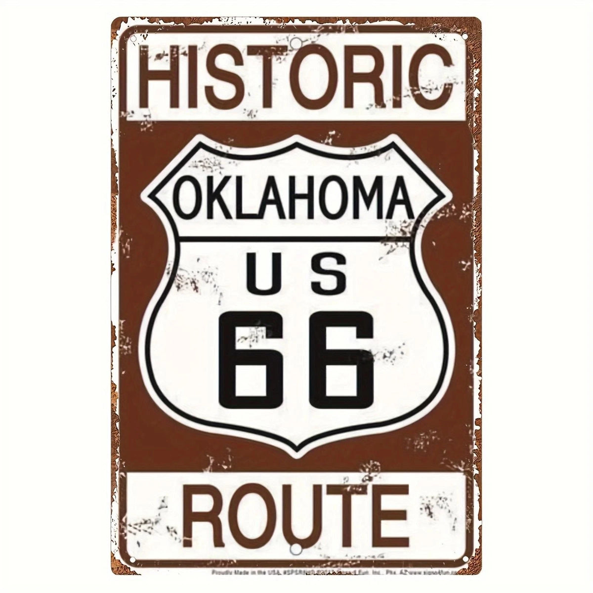 Historic Oklahoma Route 66 Aluminum Sign — product artwork