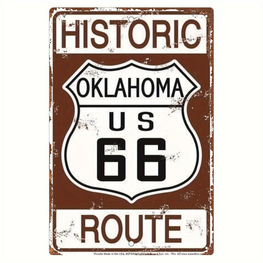 Historic Oklahoma Route 66 Aluminum Sign — product artwork