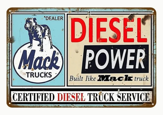 Mack Trucks Certified Diesel Service Vintage Aluminum Sign — product artwork