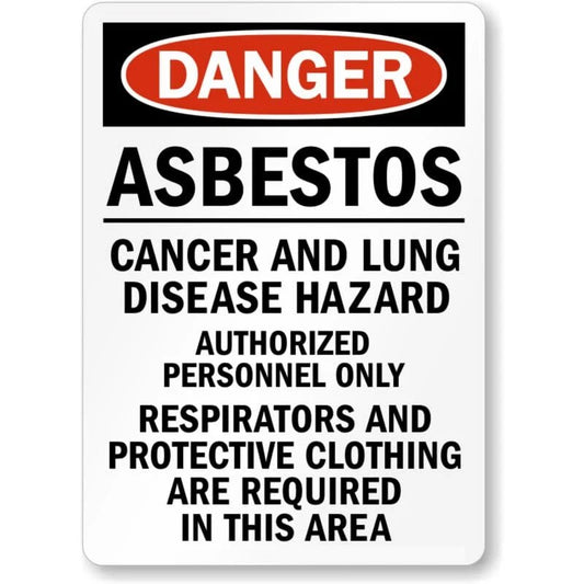 Danger Asbestos Cancer and Lung Disease Hazard Respirator Required Sign — product artwork