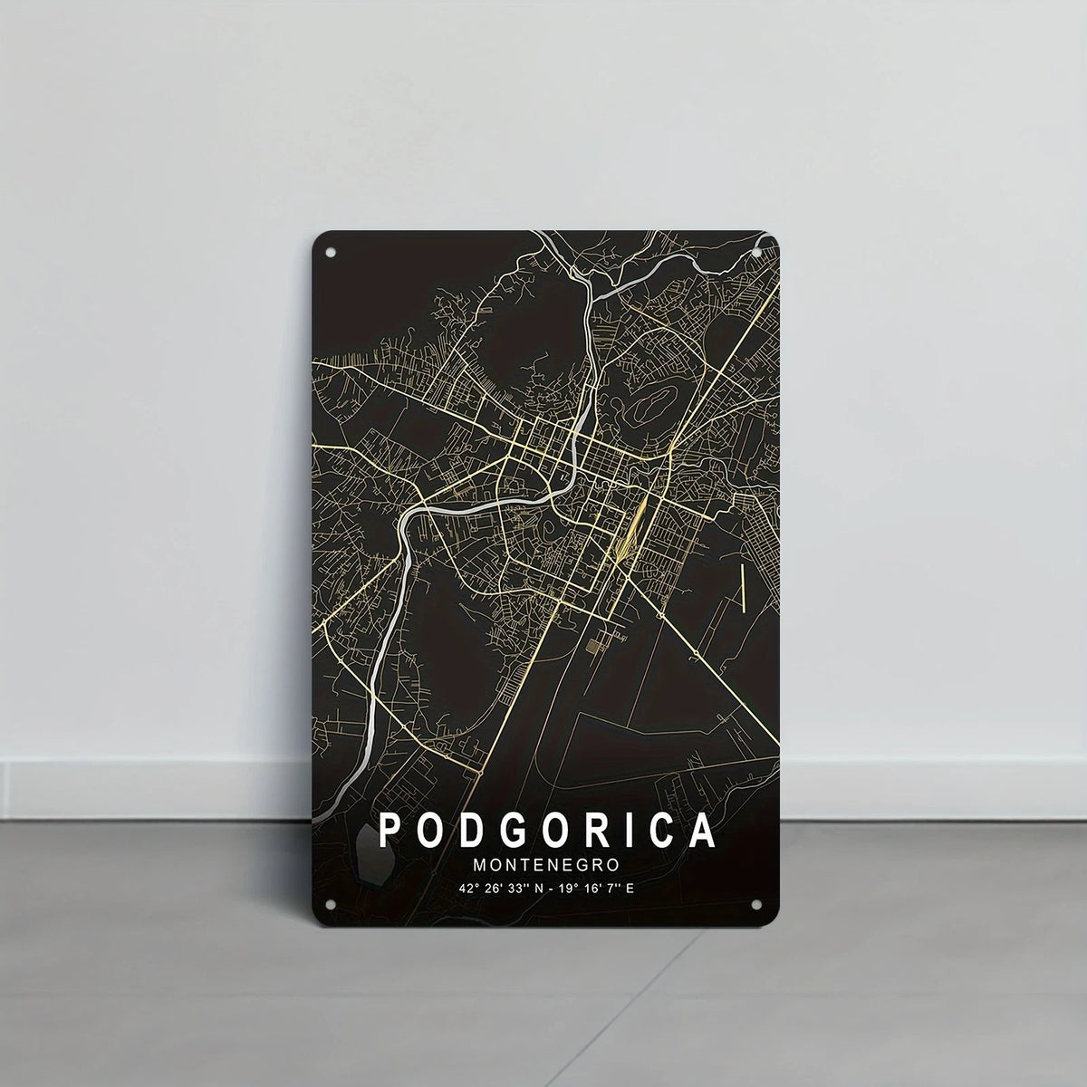 Landscape Podgorica City Montenegro Funny Aluminum Sign — product artwork