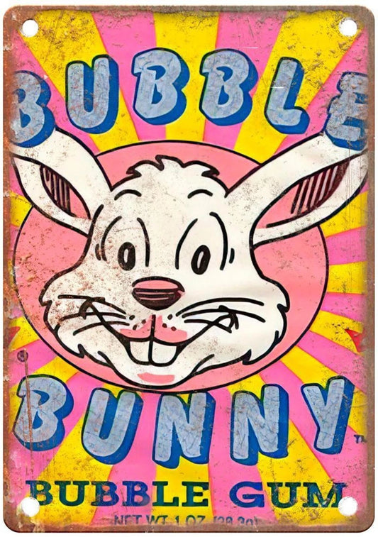 Bubble Bunny Bubble Gum Vintage Wrapper Aluminum Sign — product artwork