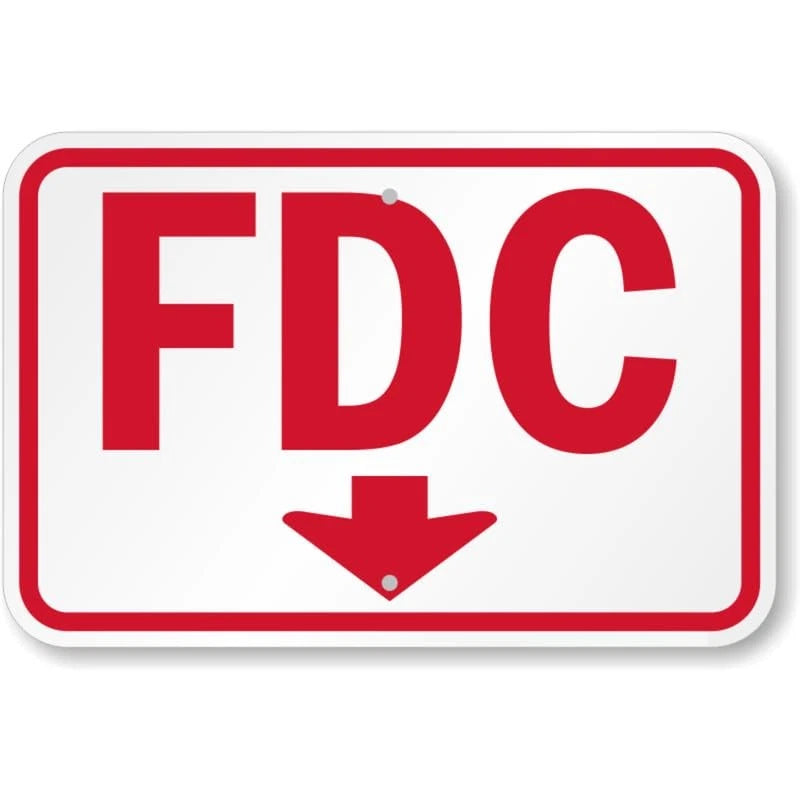 Fdc Downward Pointing Arrow Aluminum Sign — product artwork