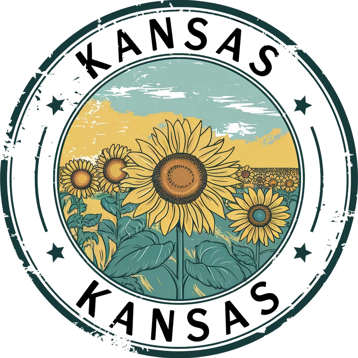 Kansas Landmark Round Aluminum Sign — product artwork