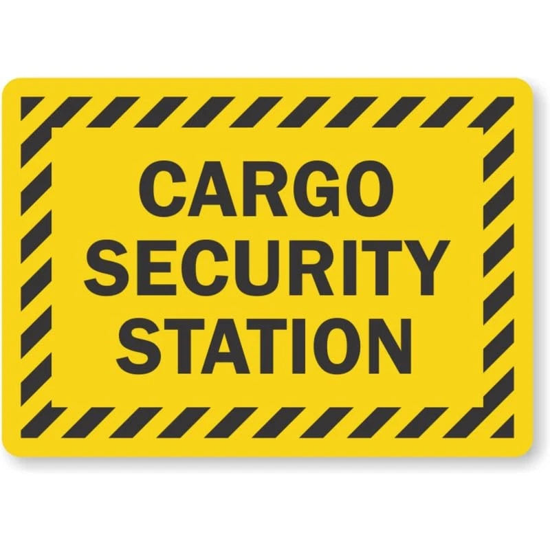 Cargo Security Station Truck Aluminum Sign — product artwork