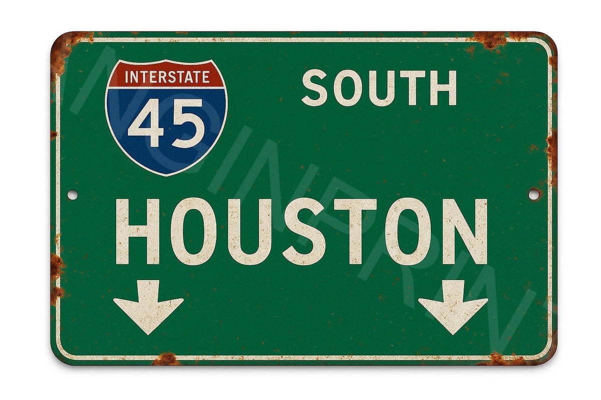 Highway Interstate 45 Houston Aluminum Sign — product artwork