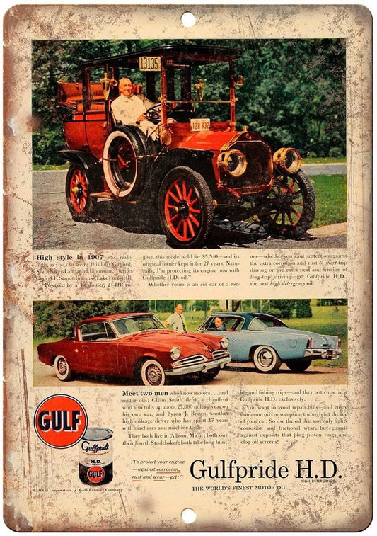 Motor Oil Gulf Motor Oil Gulfpride H D Retro Print Aluminum Sign — product artwork