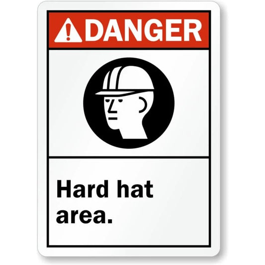 Hard Hat Area Ansi Danger Aluminum Sign — product artwork