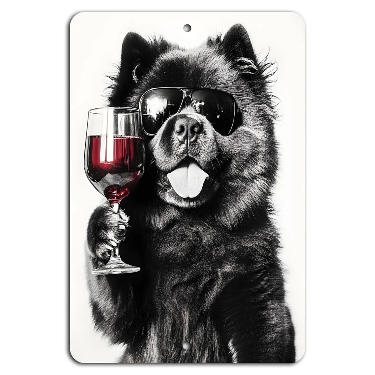 Decorative Chill Vibes Wine Shades Pets Aluminum Sign — product artwork