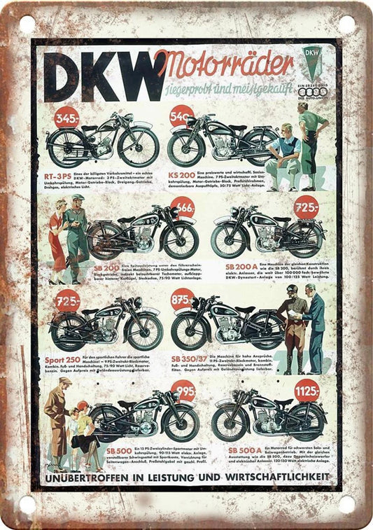 Motorcycle Vintage Aluminum Sign — product artwork
