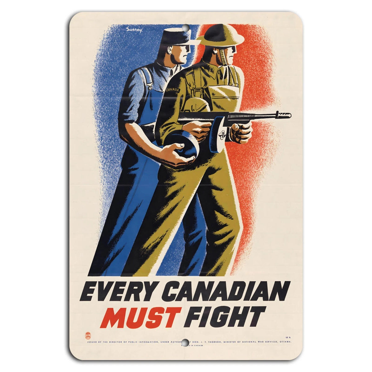 Canadian Patriotic Vertical Bold Aluminum Sign — product artwork