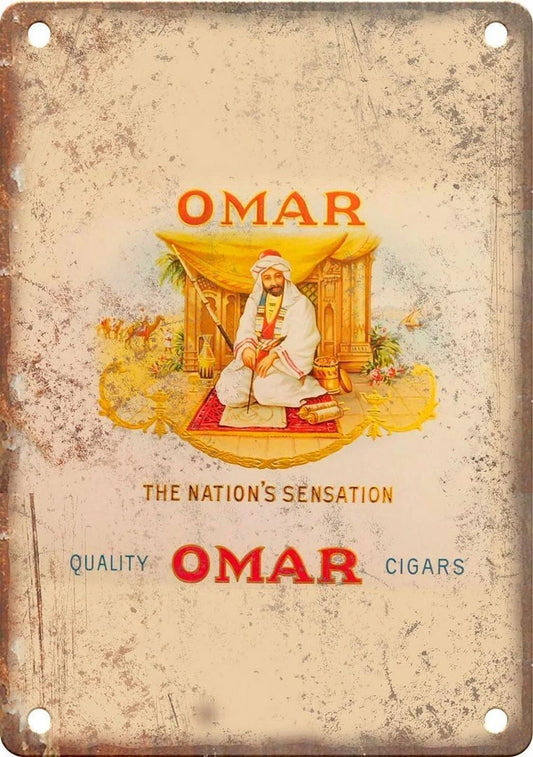 Omar Cigar Reproduction Vintage Aluminum Sign — product artwork