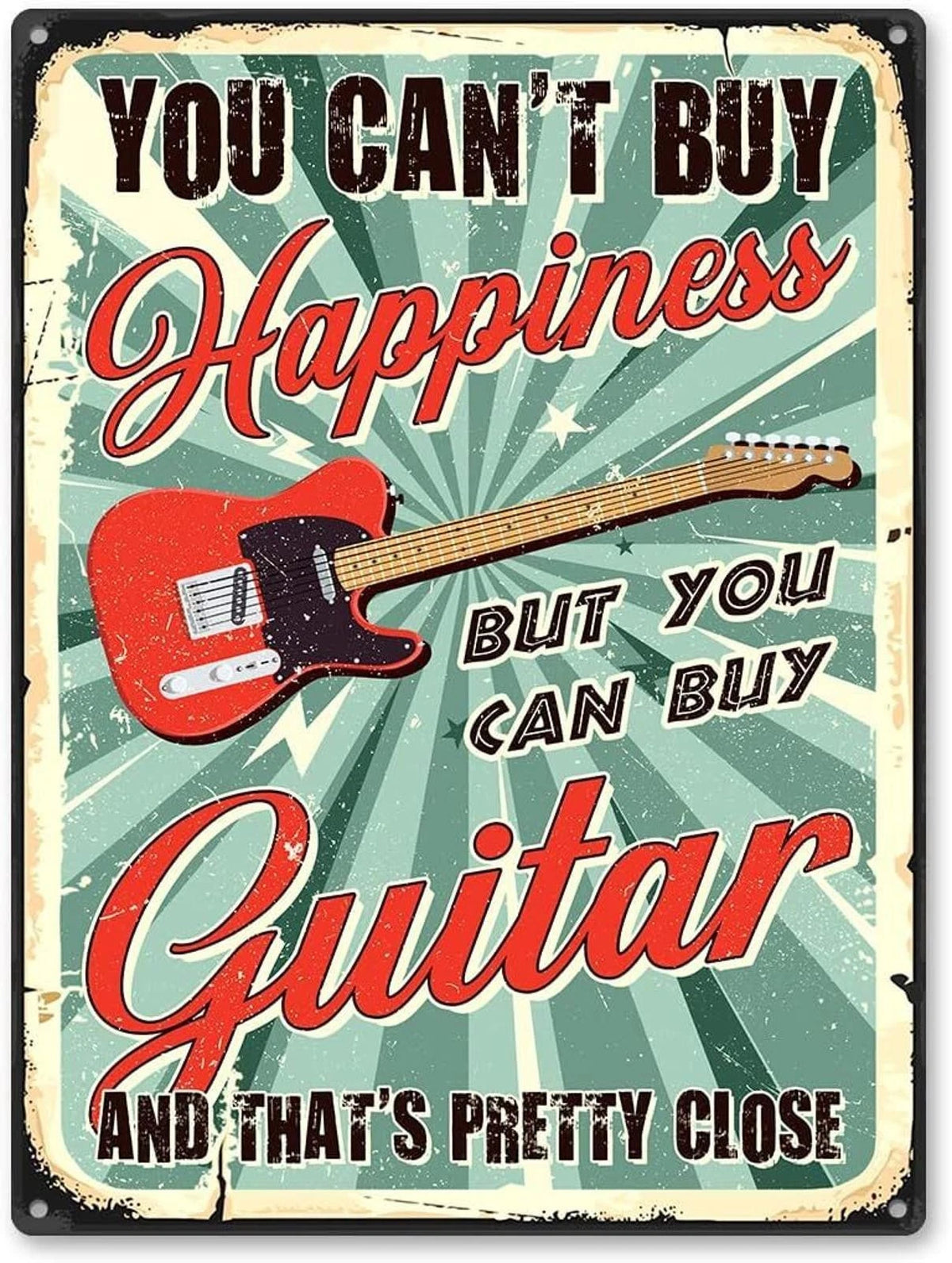 Guitar Wall Art Funny Gift Aluminum Sign — product artwork