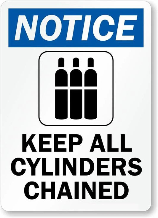Chained Notice Aluminum Sign — product artwork