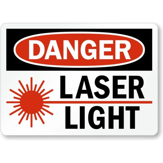 Laser Light Danger Aluminum Sign — product artwork