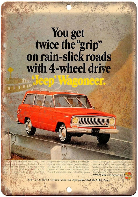 Jeep Wagoneer Reproduction Kaiser Jeep Vintage Aluminum Sign — product artwork