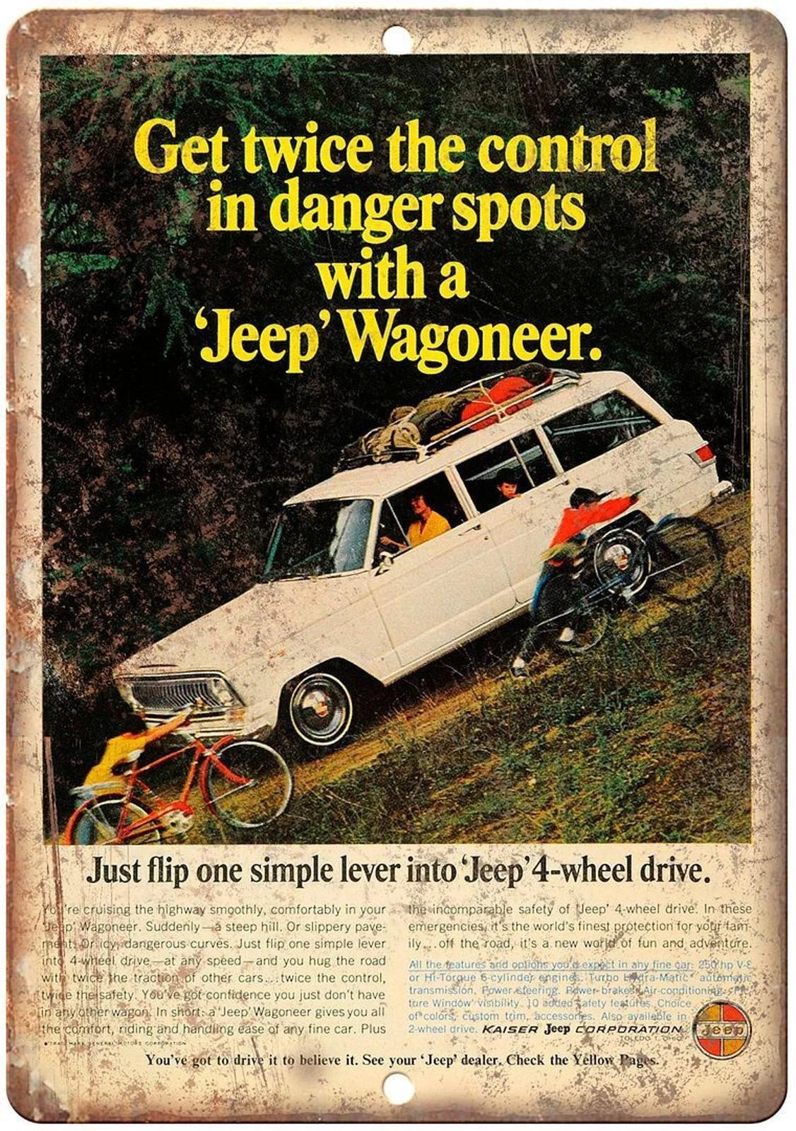 Jeep Wagoneer Vintage Style Aluminum Sign — product artwork