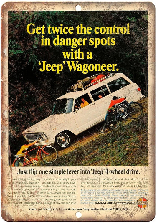 Jeep Wagoneer Vintage Style Aluminum Sign — product artwork