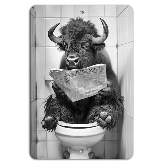 Rustic Bison Bathroom Break Aluminum Sign — product artwork