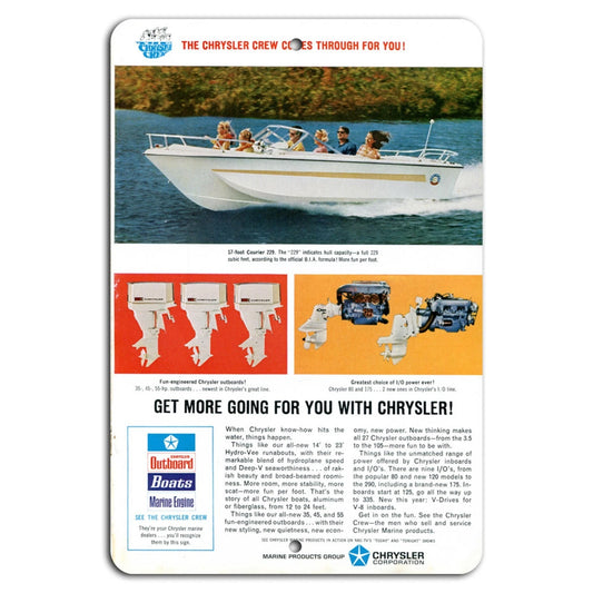 Vintage Chrysler Retro Nautical Boating Aluminum Sign — product artwork