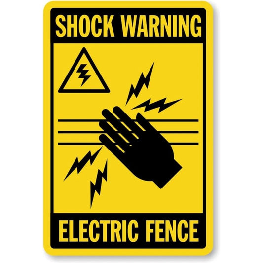 Shock Warning Electric Fence Aluminum Sign — product artwork