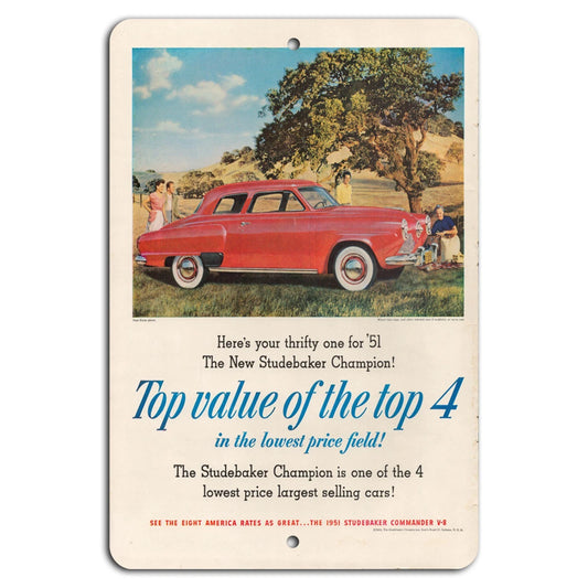 Studebaker Champion Vintage 1951 Garage Aluminum Sign — product artwork