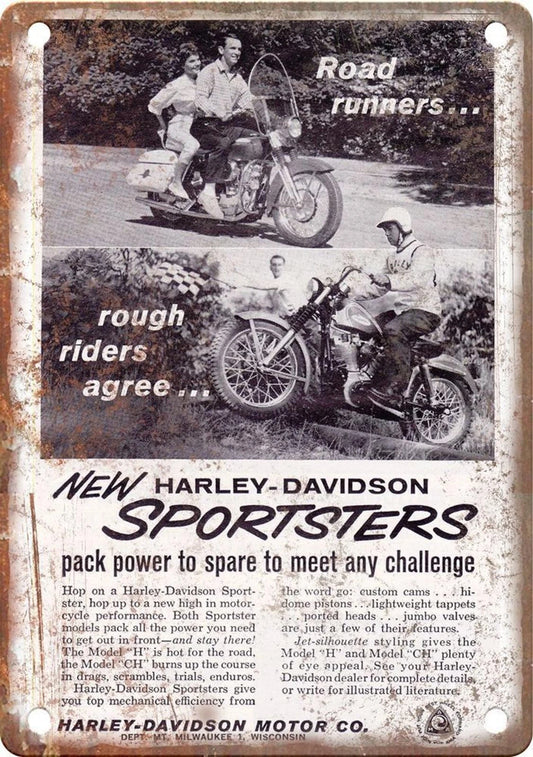 Harley Davidson Sportsters Road Runners Aluminum Sign — product artwork