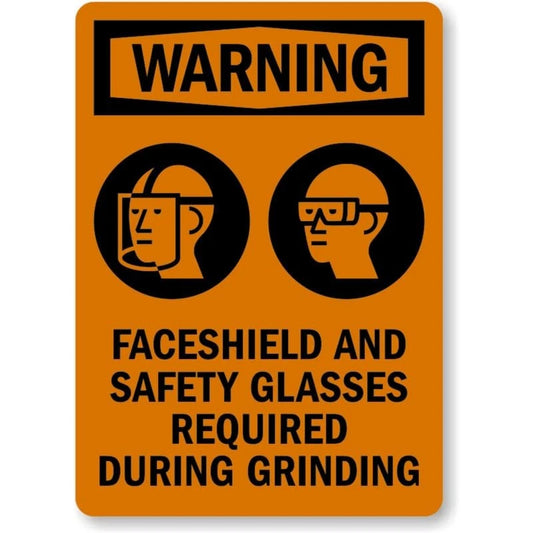 Faceshield Safety Glasses Required Aluminum Sign — product artwork