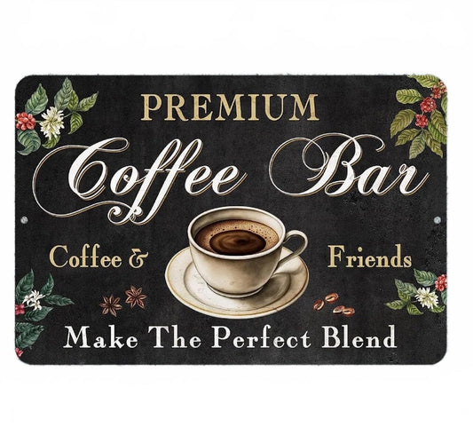 Coffee Kitchen Friends Theme Aluminum Sign — product artwork