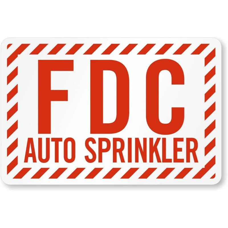Auto Sprinkler Fire Department Aluminum Sign — product artwork