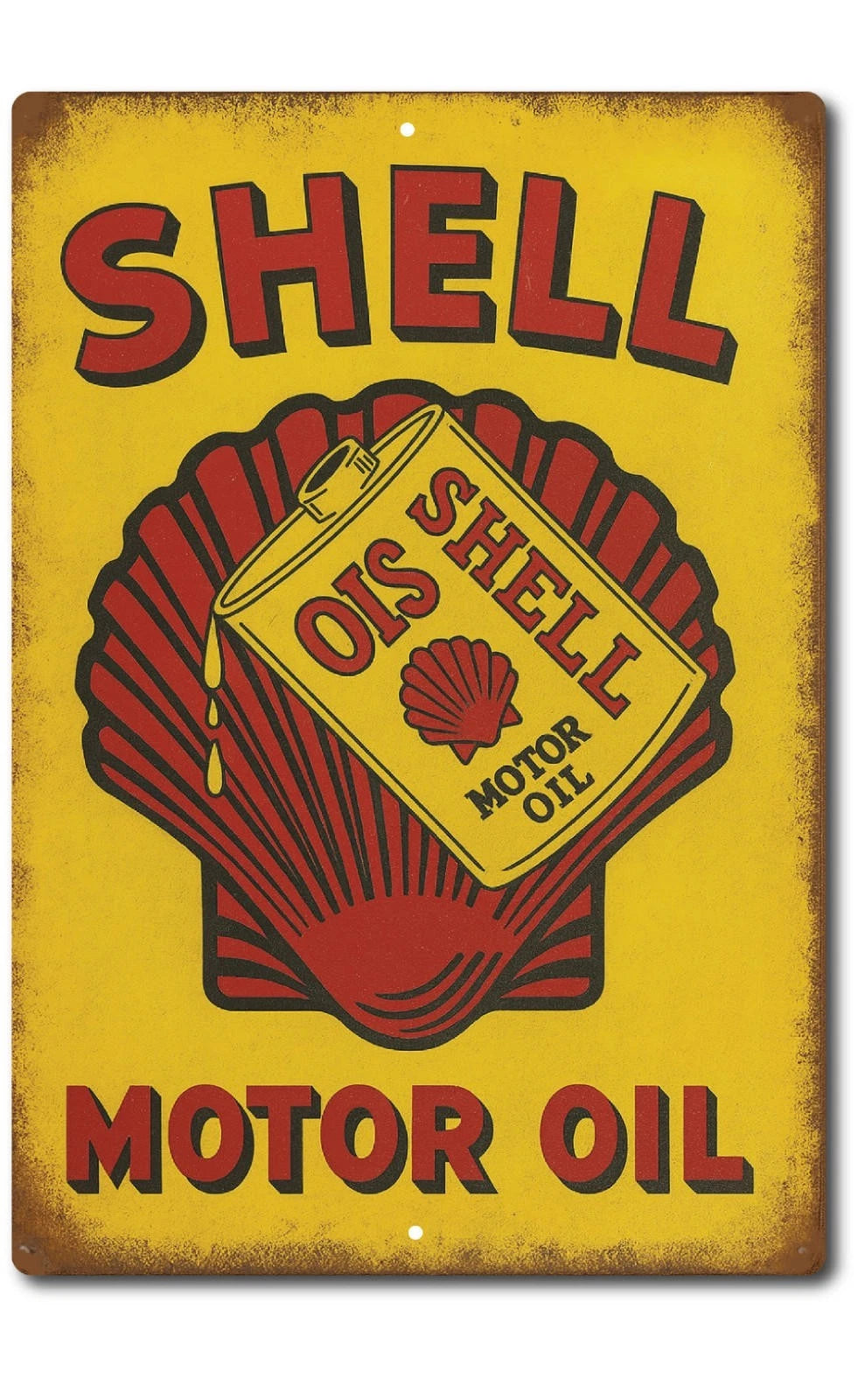 Shell Motor Oil Distressed Retro Garage Vintage Aluminum Sign — product artwork