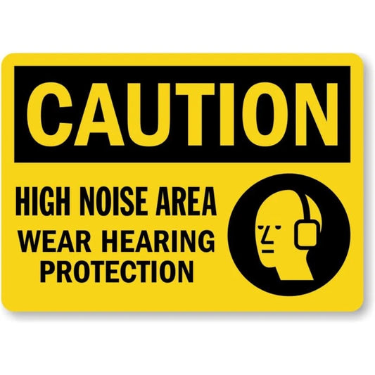 Caution High Noise Area Wear Hearing Protection Sign — product artwork