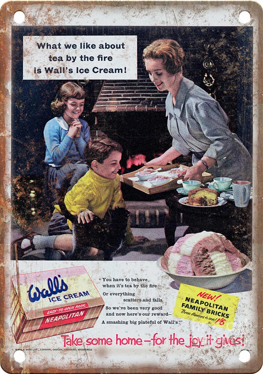Vintage Walls Ice Cream Funny Aluminum Sign — product artwork