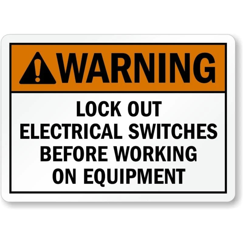 Electrical Switches Warning Aluminum Sign — product artwork
