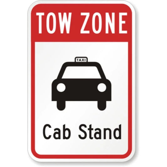 Cab Stand Parking Aluminum Sign — product artwork