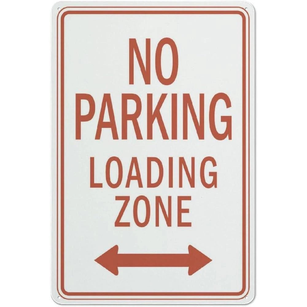No Parking Loading Zone Warning Property Aluminum Sign — product artwork
