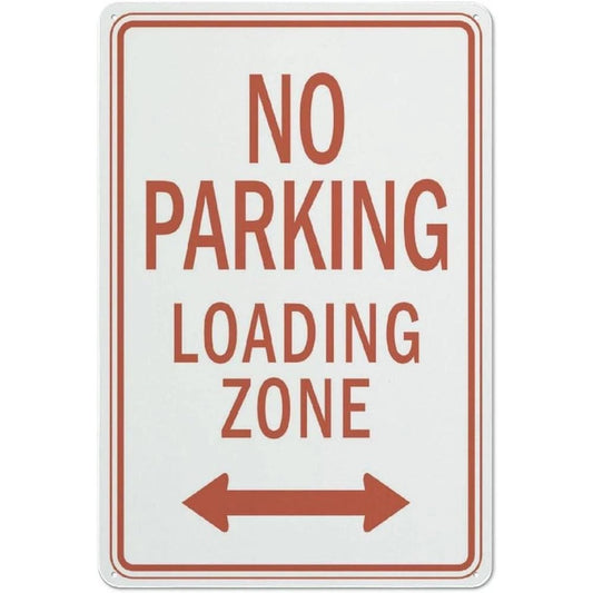 No Parking Loading Zone Warning Property Aluminum Sign — product artwork