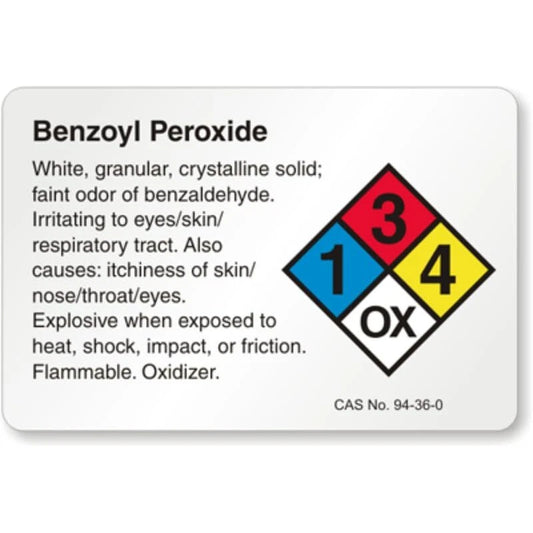 Benzoyl Peroxide Chemical Lb Aluminum Sign — product artwork