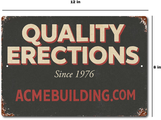 Erections Vintage Man Cave Glossy Aluminum Sign — product artwork
