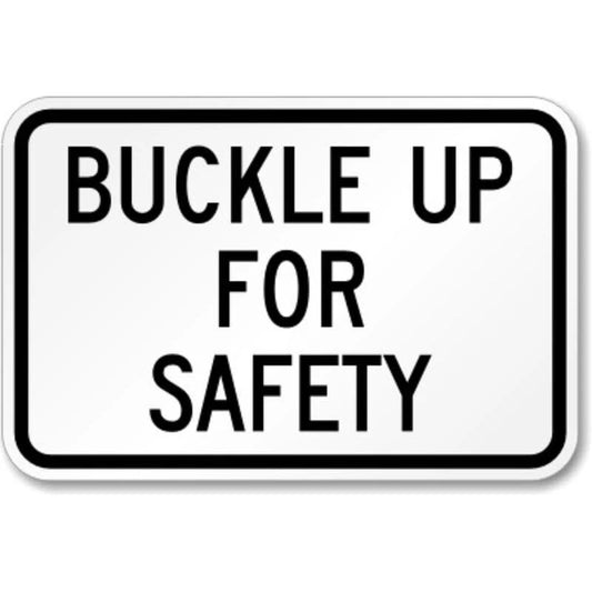 Buckle Up Graphic Aluminum Sign — product artwork