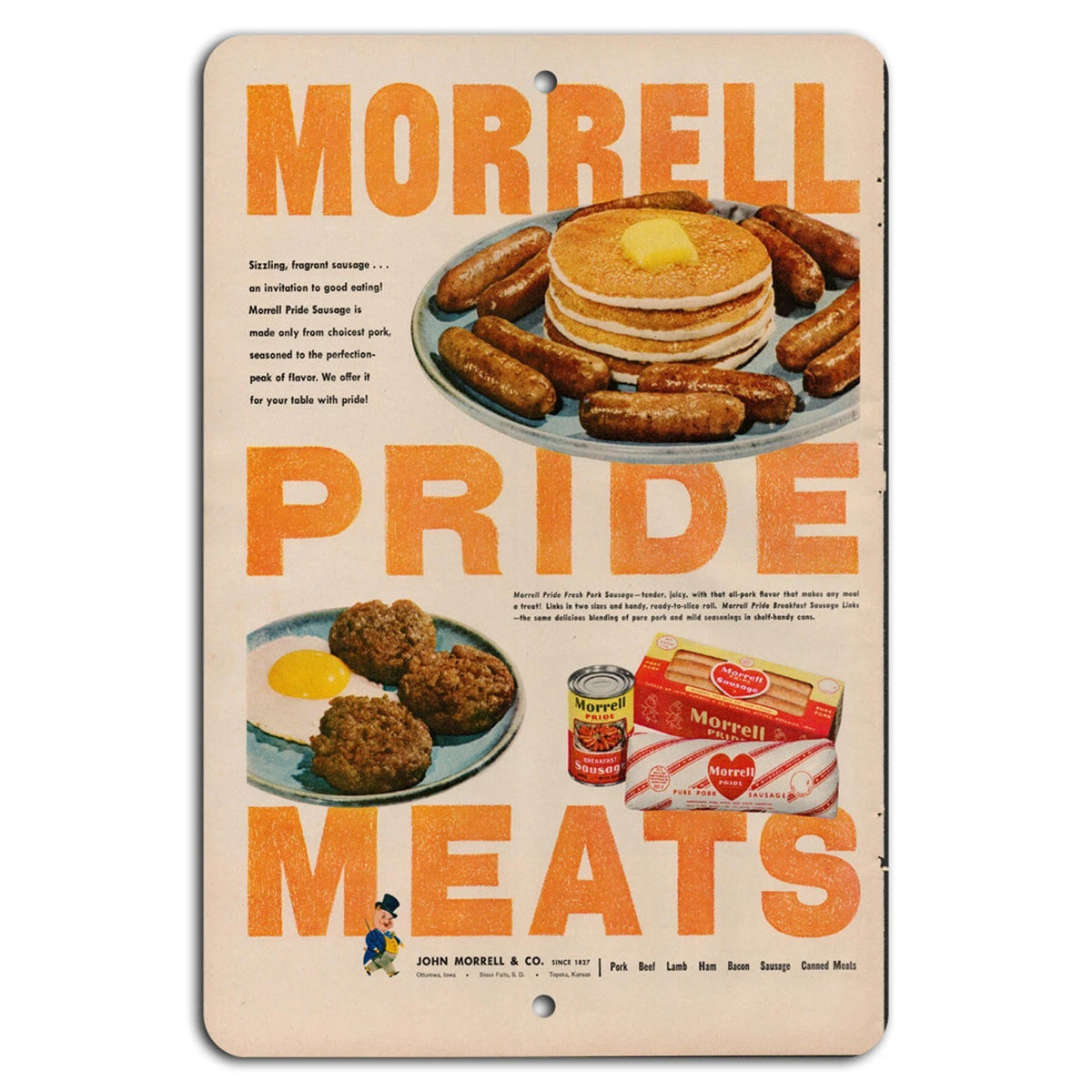 Vintage Morrell Pride Retro Kitchen Aluminum Sign — product artwork