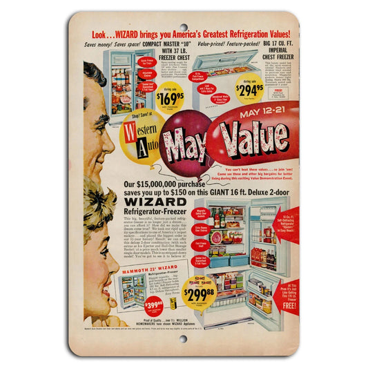 Vintage Wizard Fridge Retro Aluminum Sign — product artwork