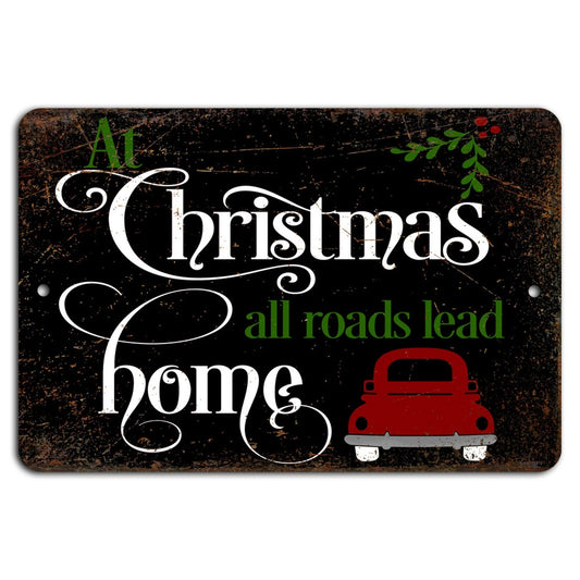 Rustic Christmas Handmade Horizontal Aluminum Sign — product artwork
