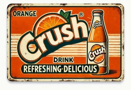 Orange Crush Soda Aluminum Sign — product artwork